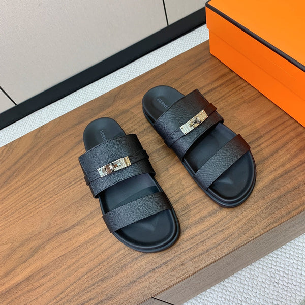 Sandalo HM Jackson in pelle di vacchetta nera 294063