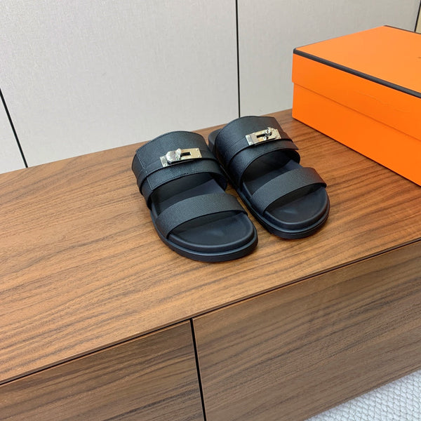 Sandalo HM Jackson in pelle di vacchetta nera 294063