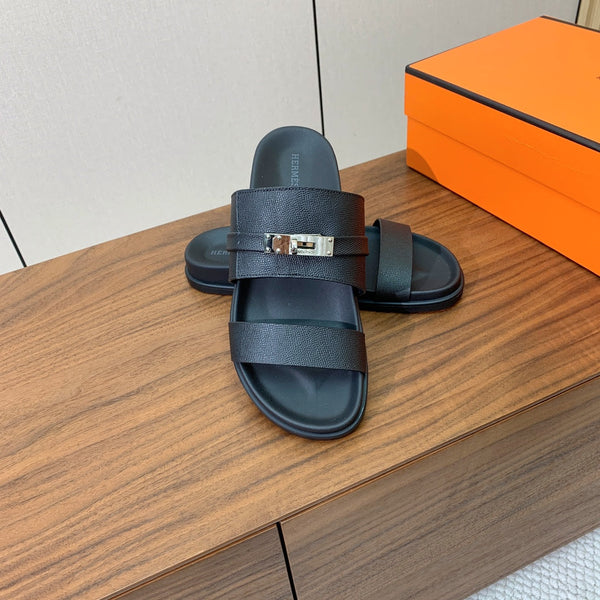 Sandalo HM Jackson in pelle di vacchetta nera 294063