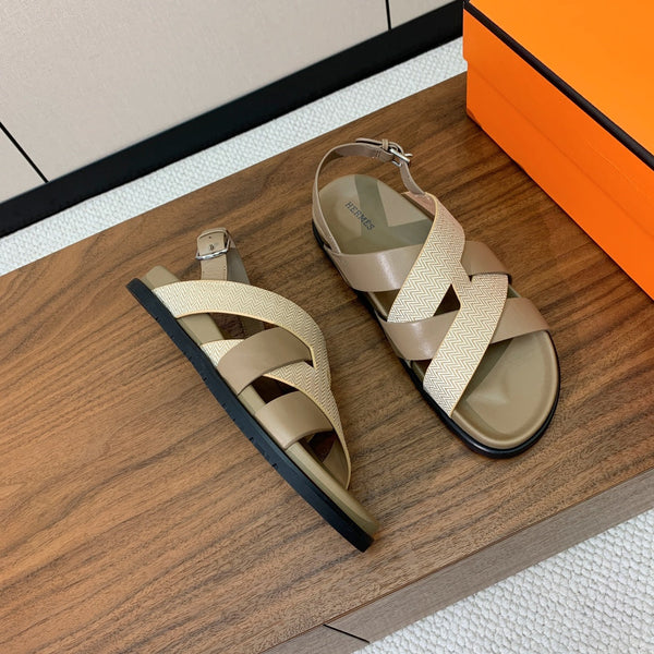 Sandali HM Heracles Etoupe Beige Frabic Calfskin 294069
