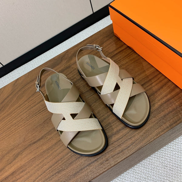 Sandali HM Heracles Etoupe Beige Frabic Calfskin 294069
