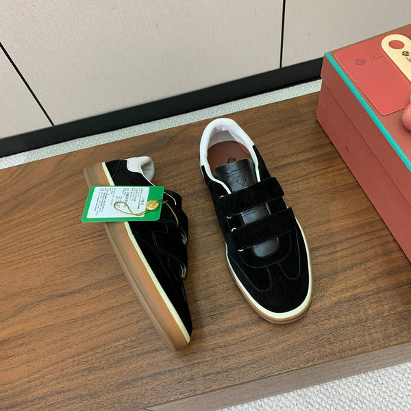 LP Kid's Tennis Walk Sneaker Black Suede Calfskin 585748
