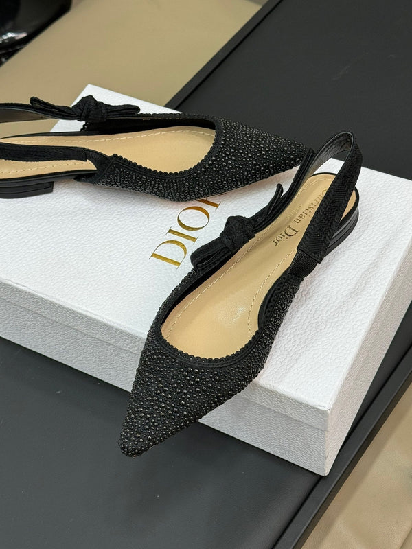 J'Adior Slingback Black Cotton Microbeads