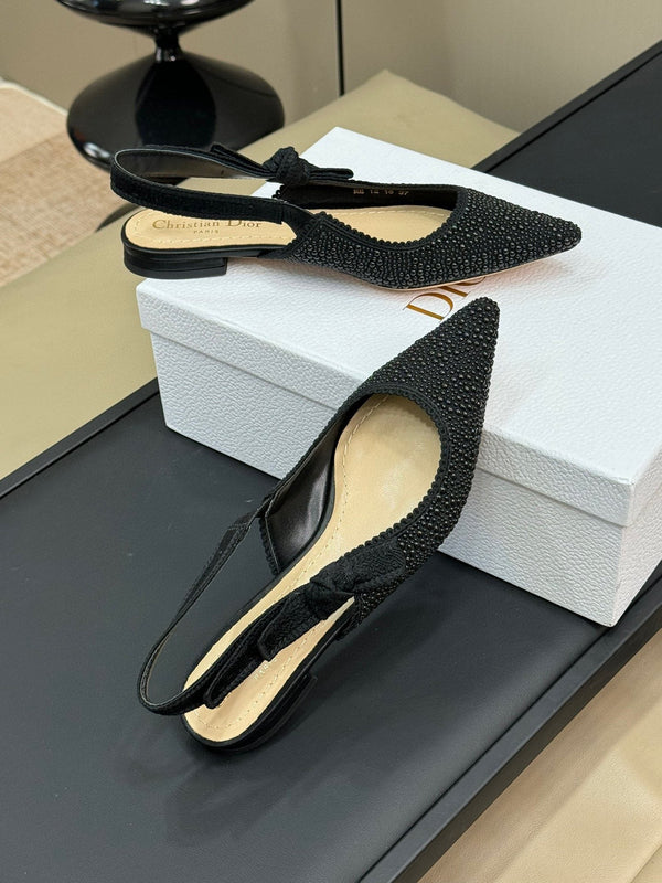 J'Adior Slingback Black Cotton Microbeads