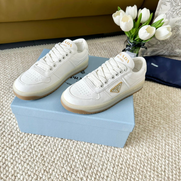 SNEAKERS PRA DOWNTOWN NAPPA IN PELLE DI VITELLO BIANCA
