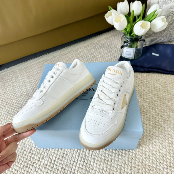 SNEAKERS PRA DOWNTOWN NAPPA IN PELLE DI VITELLO BIANCA