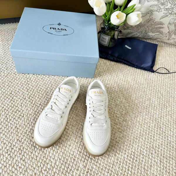 SNEAKERS PRA DOWNTOWN NAPPA IN PELLE DI VITELLO BIANCA