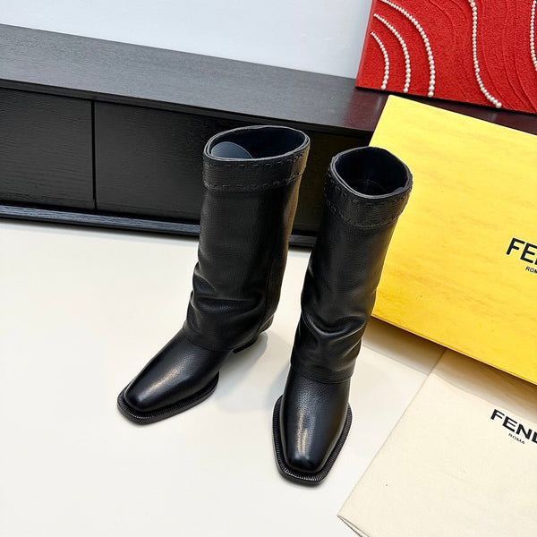 Fendi Ankle Boots Black Calfskin 472690