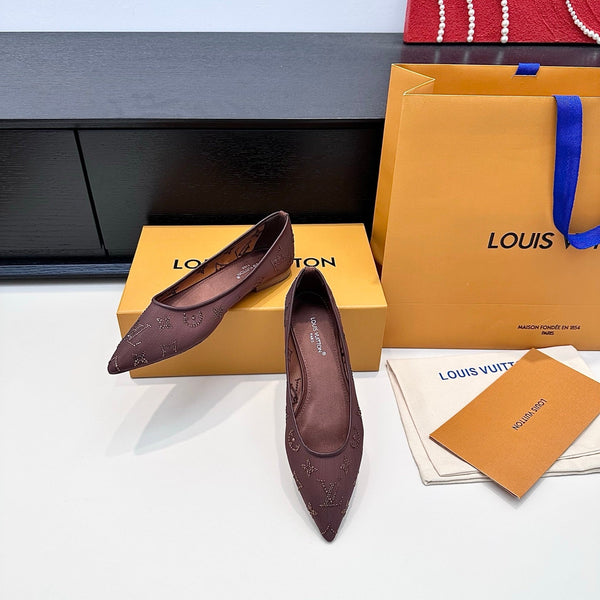 LV GALA High Heels Series Shoes Dark Rose Taupe Mesh 542213