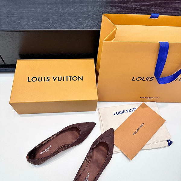 LV GALA High Heels Series Shoes Dark Rose Taupe Mesh 542213