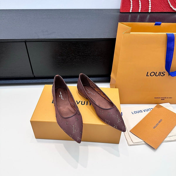 LV GALA High Heels Series Shoes Dark Rose Taupe Mesh 542213