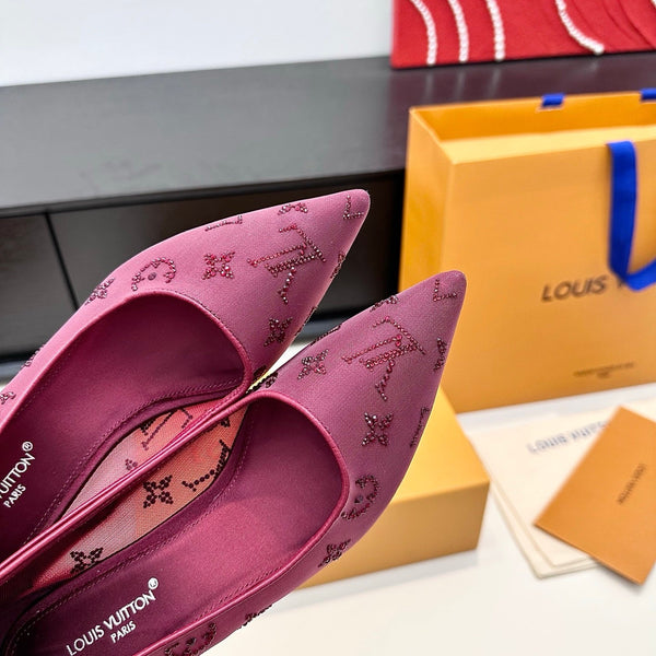 LV GALA High Heels Series Shoes 75mm Mulberry Mesh 542217