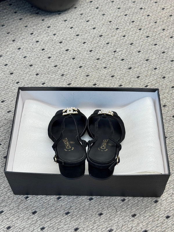 Sandali CC 25 Marry Jane in pelle scamosciata nera 329775