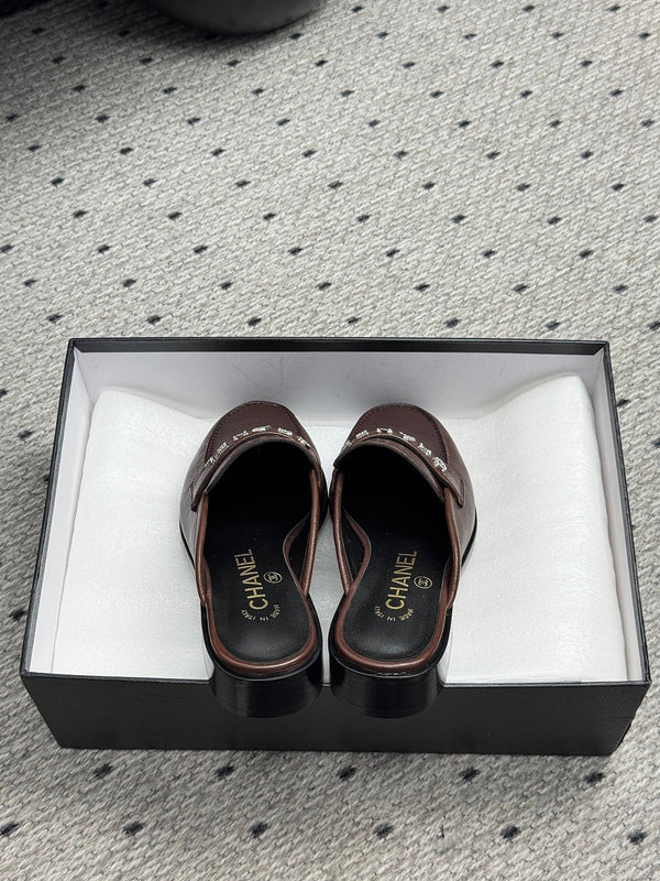 CC 25 Mules Marrone Scuro Pelle di Vacchetta 329805