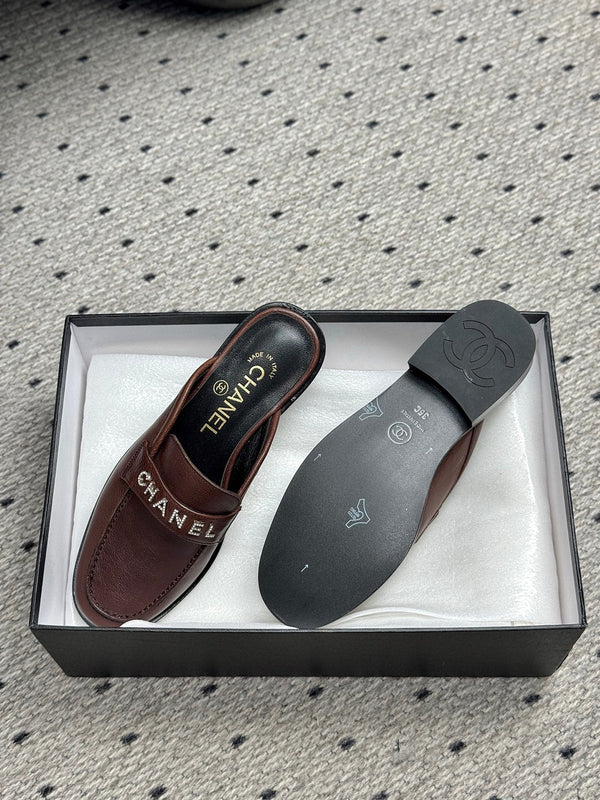CC 25 Mules Marrone Scuro Pelle di Vacchetta 329805