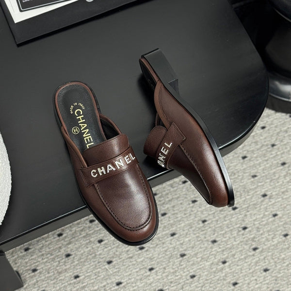 CC 25 Mules Marrone Scuro Pelle di Vacchetta 329805