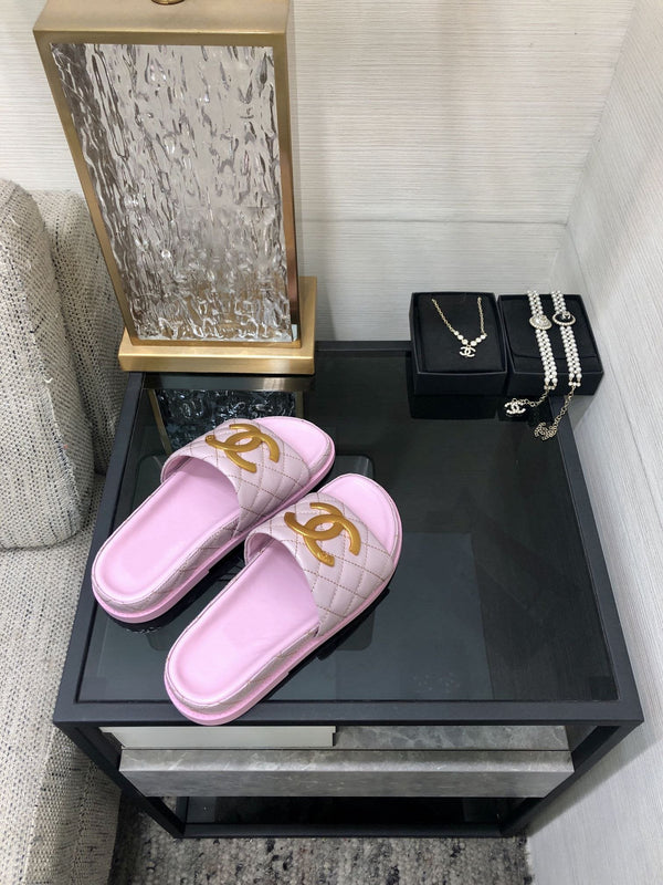mule sandal 30 pink quilted waxed leather