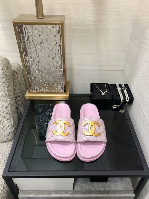 mule sandal 30 pink quilted waxed leather