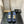 mule sandal 95 blue quilted waxed leather
