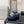 mule sandal 95 blue quilted waxed leather