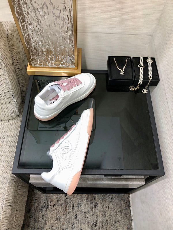 CC Sneaker Bianco Mix Rosa Pelle di Vacchetta