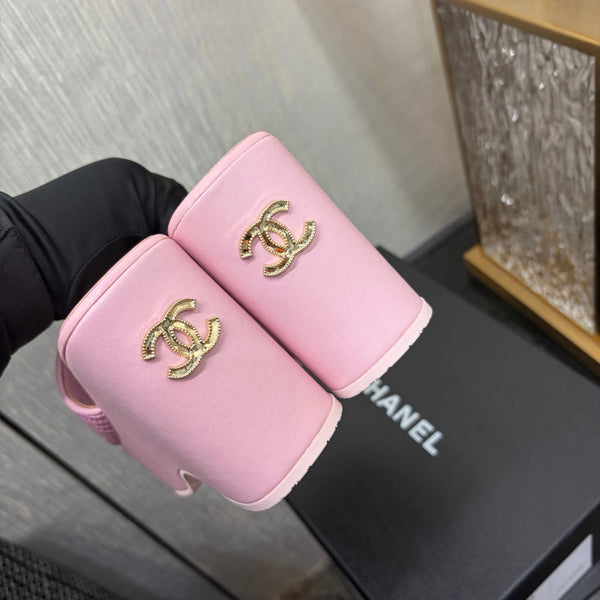 CC 26s Platform Slide Light Pink Raffia Sheepskin 688699