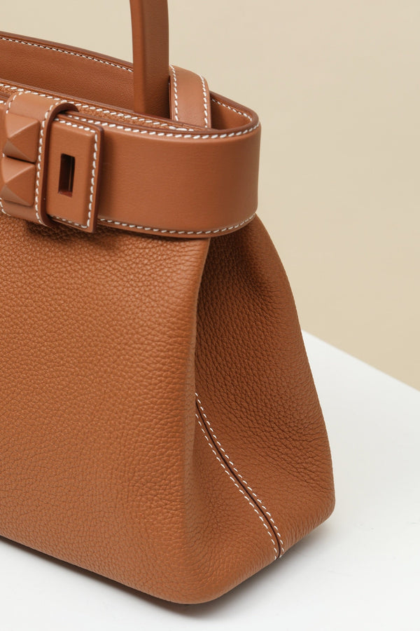 HM Medor Bag With Collier De Chien Clasp Brown Togo And Swift Calfskin 269928