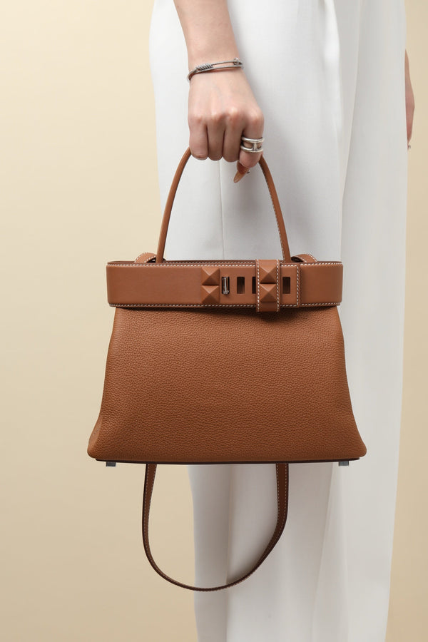 HM Medor Bag With Collier De Chien Clasp Brown Togo And Swift Calfskin 269928