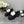 CC 26s Camellia Lug Sole Loafers Black White Cotton