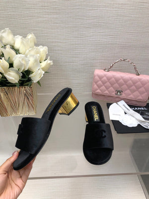 CC 25C Mid Heel Mule Black Velvet Substance 212952