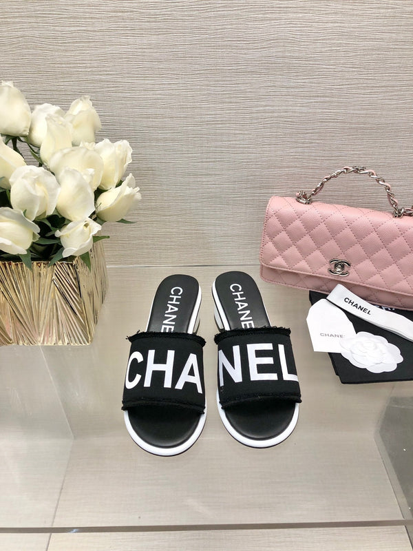 CC 25C Mid Heel Mule Black Fabric Material 212961