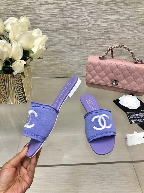 CC 25C Slippers Purple Fabric Material 212966