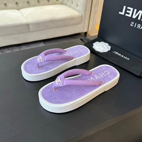 CC 26s Thick-soled Flip-Flops Lavender Purple Lambskin