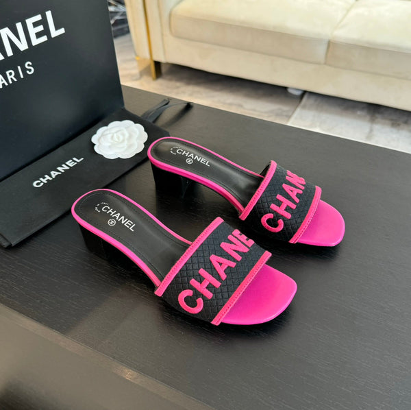 sandalo mulo 45 nero rosa tessuto ricamo