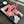 slingback 95 in tweed rosa e pelle di vitello verniciata nera