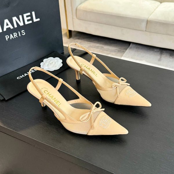 cc slingbacks 65 fiocco beige pelle di agnello tessuto trasparente