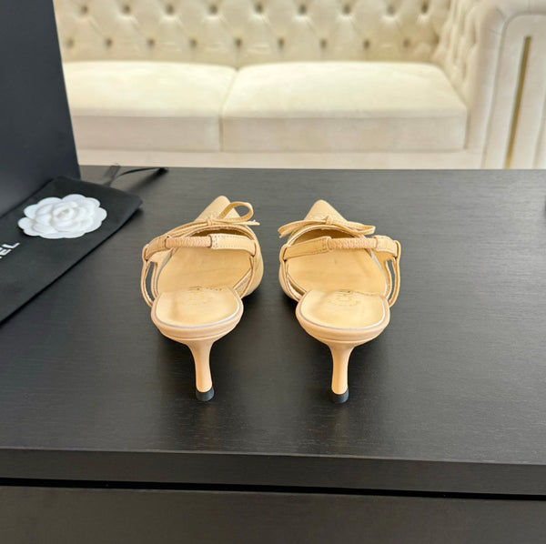 cc slingbacks 65 fiocco beige pelle di agnello tessuto trasparente