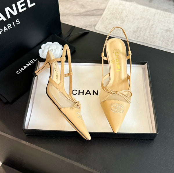 cc slingbacks 65 fiocco beige pelle di agnello tessuto trasparente
