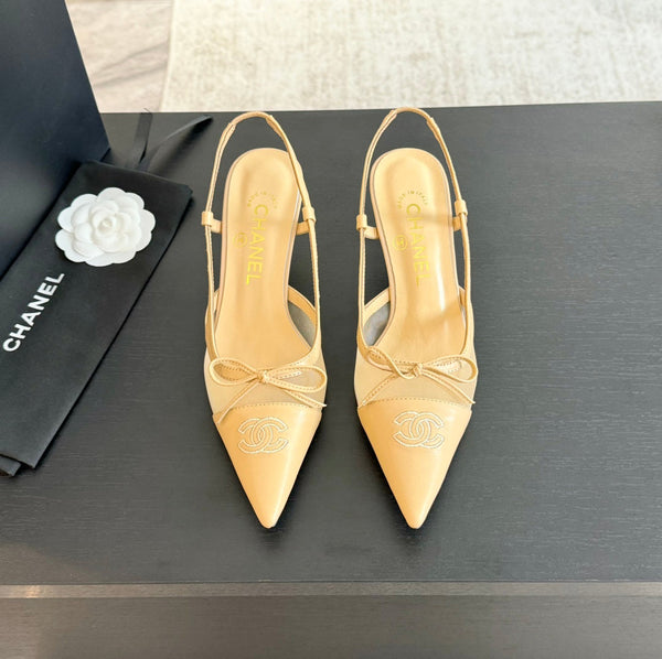 cc slingbacks 65 fiocco beige pelle di agnello tessuto trasparente