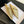 flat mule fishnet gold metalic lambskin