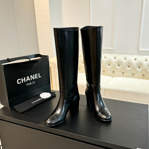 CC High Boots 75mm Black Cowhide