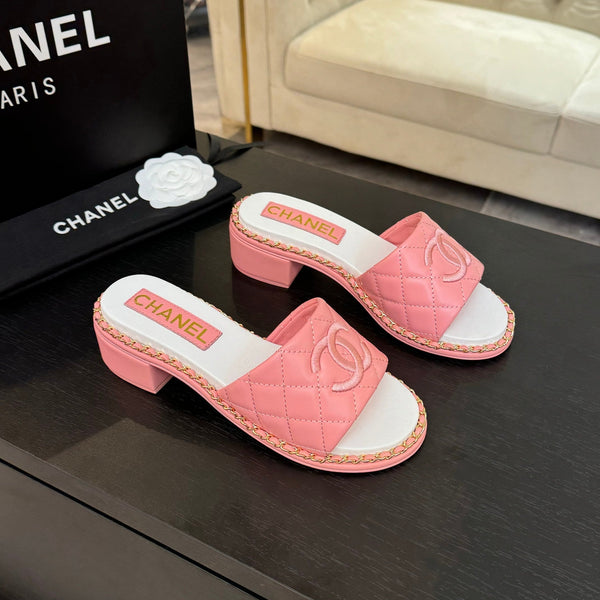 PANTOFOLA ALTE FLATFORM IN PELLE DI MONTONE ROSA GOFFRATA