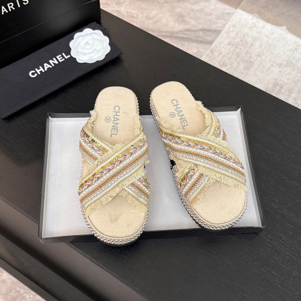 Ciabatta CC 25C con suola spessa in tessuto bianco Navajo denim nero 213233
