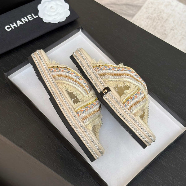 Ciabatta CC 25C con suola spessa in tessuto bianco Navajo denim nero 213233