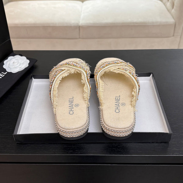 Ciabatta CC 25C con suola spessa in tessuto bianco Navajo denim nero 213233