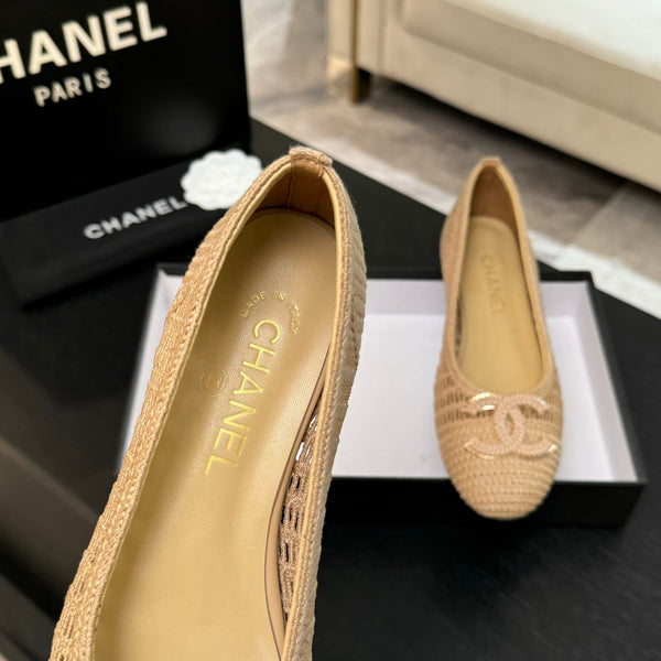 CC 25P Ballerina Beige Rafia Grande Logo