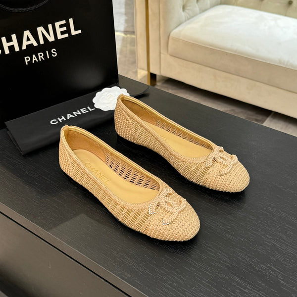 CC 25P Ballerina Beige Rafia Grande Logo