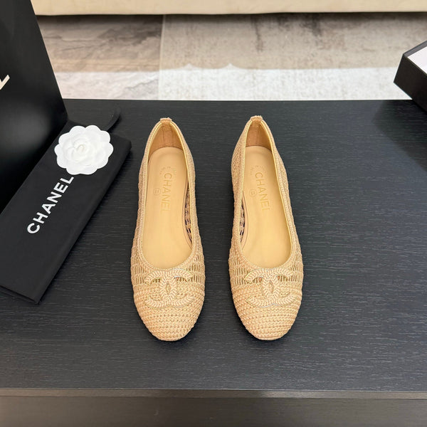 CC 25P Ballerina Beige Rafia Grande Logo