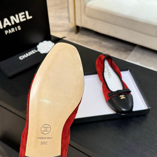 CC Ballerine in pelle di vacchetta rossa 313471