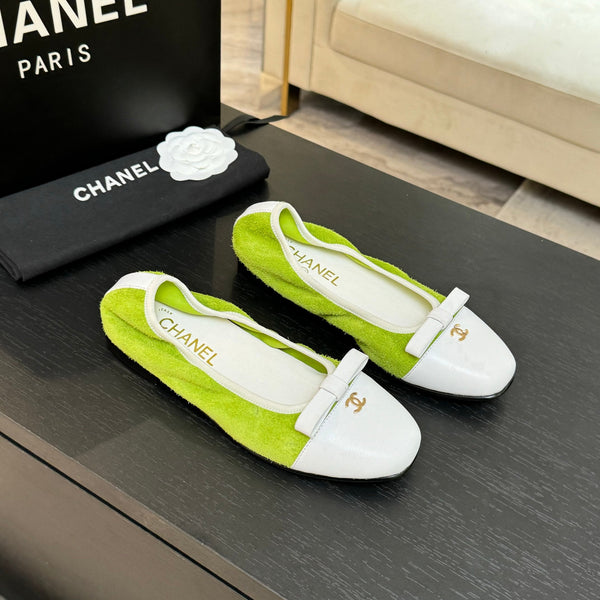 CC Ballerine in pelle di vacchetta verde 313472